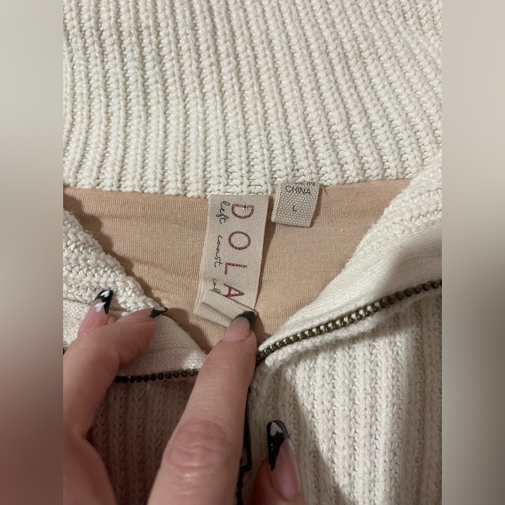 Dolan Sherpa Half Zip Pullover Neutral Colorblock Fleece Women’s Large - Picture 5 of 8
